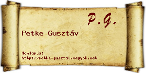Petke Gusztáv névjegykártya